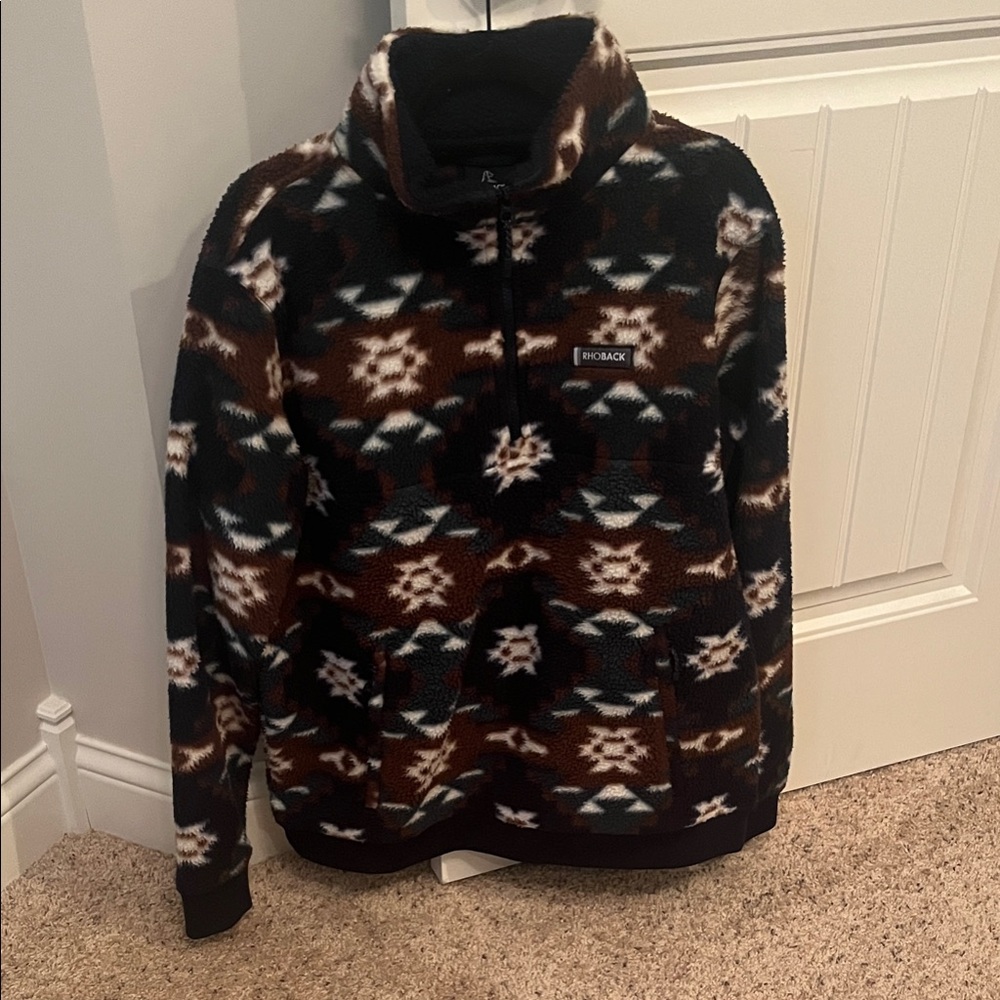 Rhoback Black and Brown Patterned Jacket